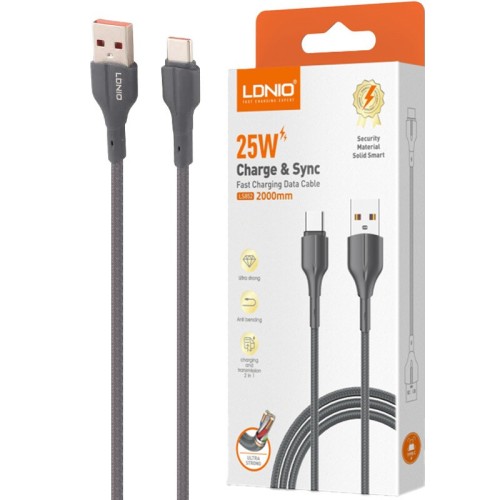 کابل تایپ سی فست شارژ 25 وات الدینیو LS851 طول 1 متر